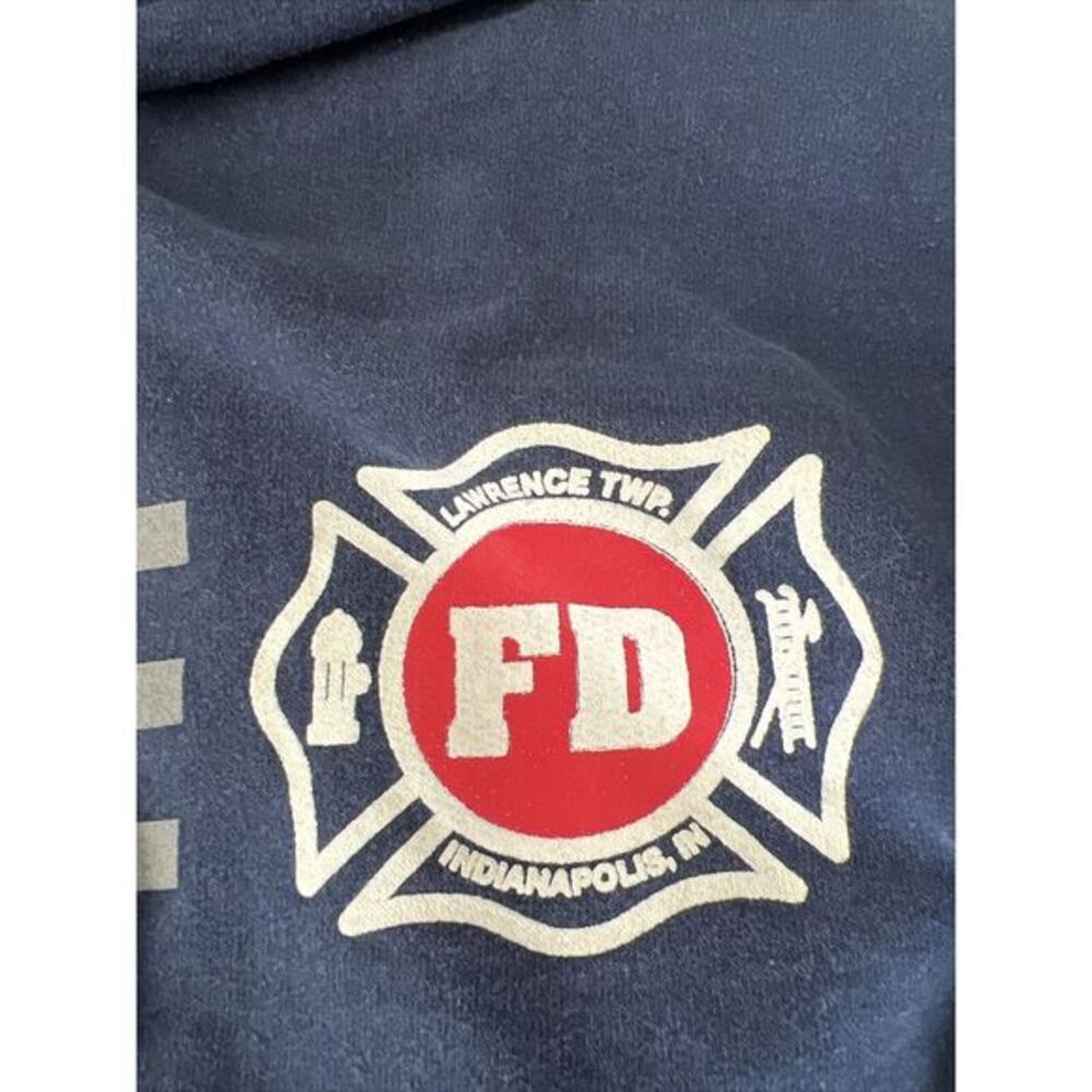 Indianapolis Fire‎ Department Hoodie Small Navy Blue Vintage Lawrence Township